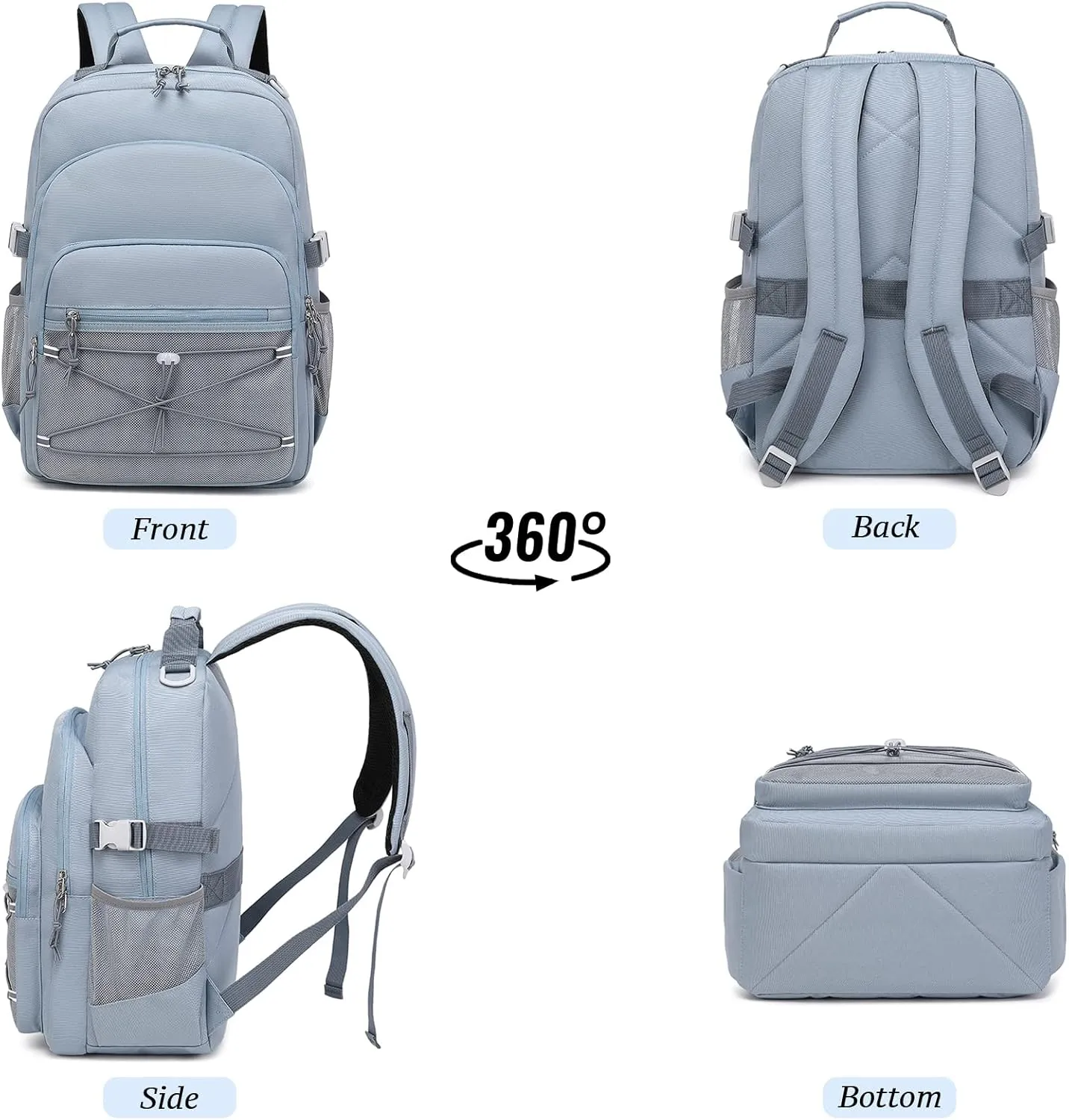 mygreen Girls boys Backpack Kindergarten Elementary Middle School Large Size Waterproof Back to School Travel Bag 24L Green