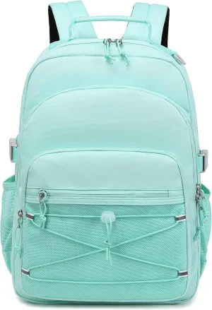 mygreen Girls boys Backpack Kindergarten Elementary Middle School Large Size Waterproof Back to School Travel Bag 24L Green