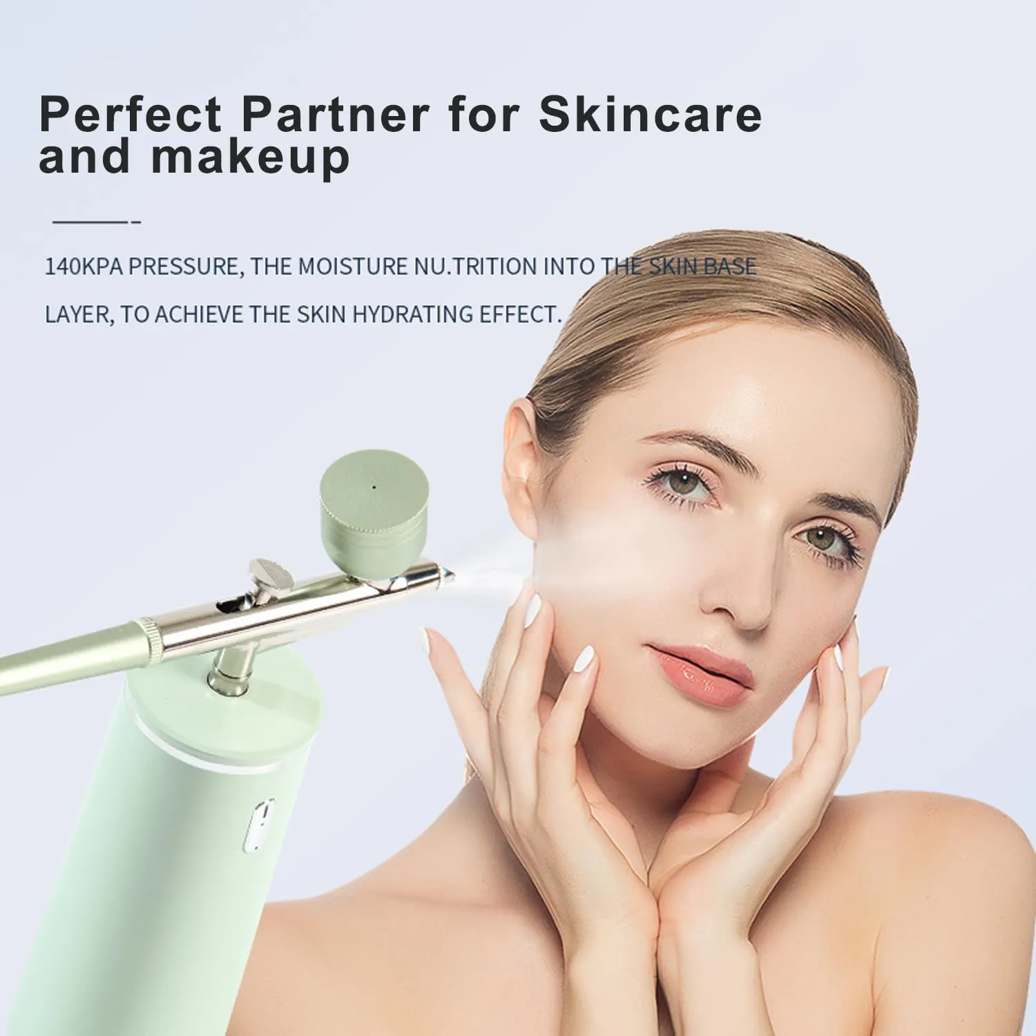 Nano Facial Steamer - Rechargeable & Portable High Pressure Face Oxygen Sprayer Machine, 0.3mm Nozzle Micro Mist Skin Hydrator, Essential Water Infusion Facial Spa Treatment, White