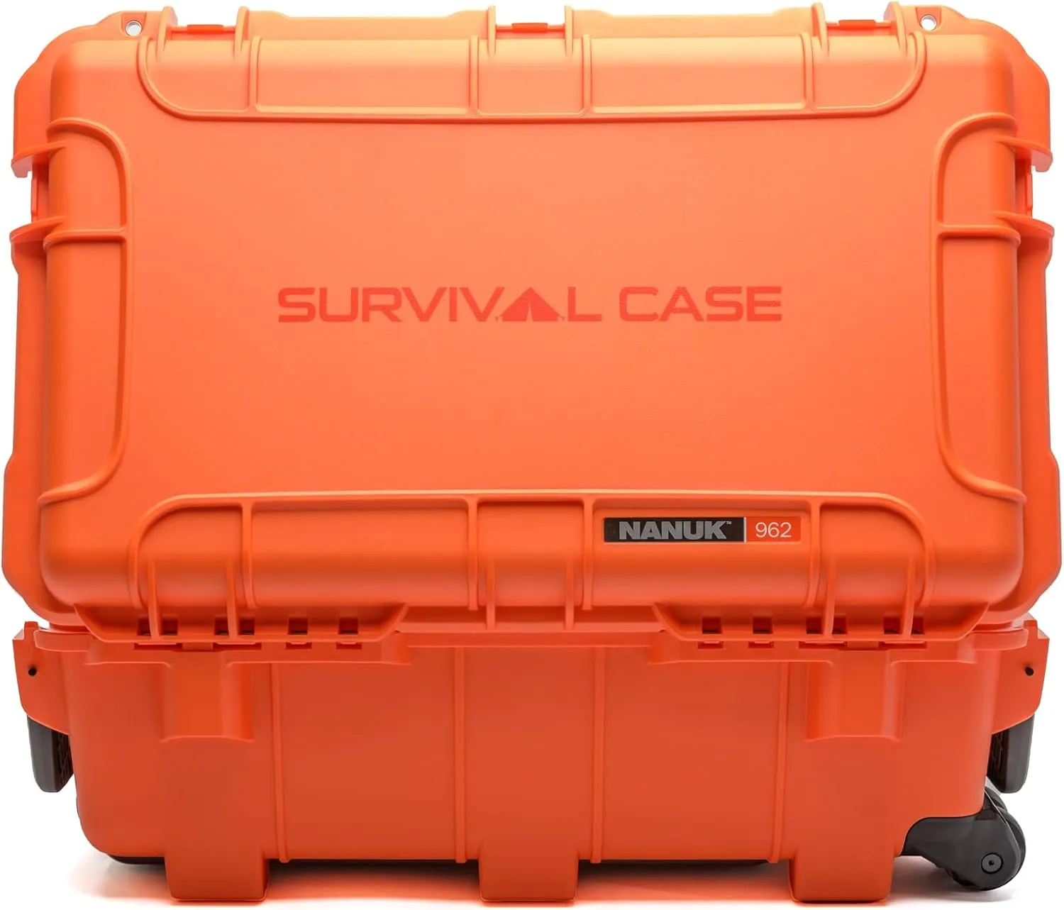 Nanuk 962 Survival Gear Storage Case w/Wheels and Lid Organizer-for Preppers, Survivalist, First Aid and Emergencies - Waterproof, Dustproof, and Impact Resistant-Empty (Orange)
