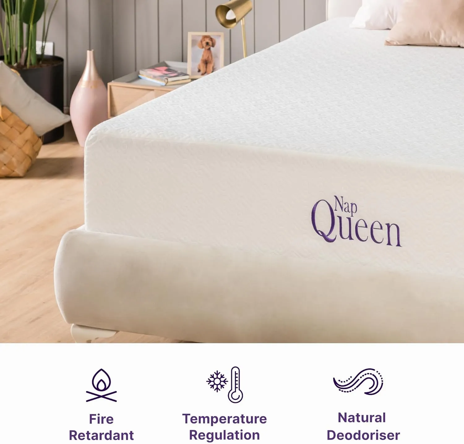 NapQueen 8 Inch Twin Size Mattress, Cooling Gel Memory Foam Mattress, Bed in a Box, White