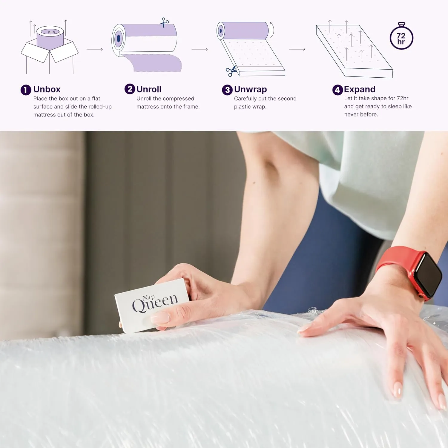 NapQueen 8 Inch Twin Size Mattress, Cooling Gel Memory Foam Mattress, Bed in a Box, White