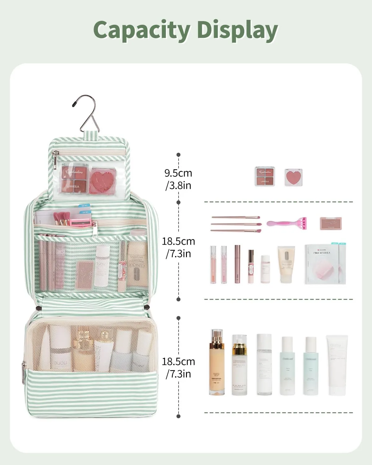 Narwey Hanging Travel Toiletry Bag Cosmetic Make up Organizer for Women and Girls Waterproof