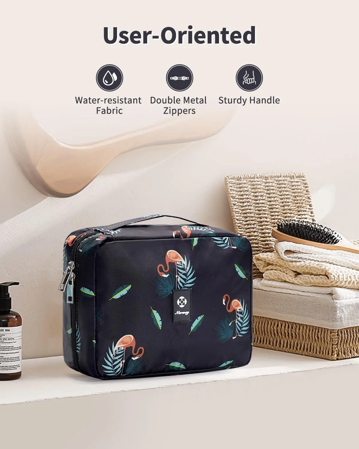 Narwey Hanging Travel Toiletry Bag Cosmetic Make up Organizer for Women and Girls Waterproof