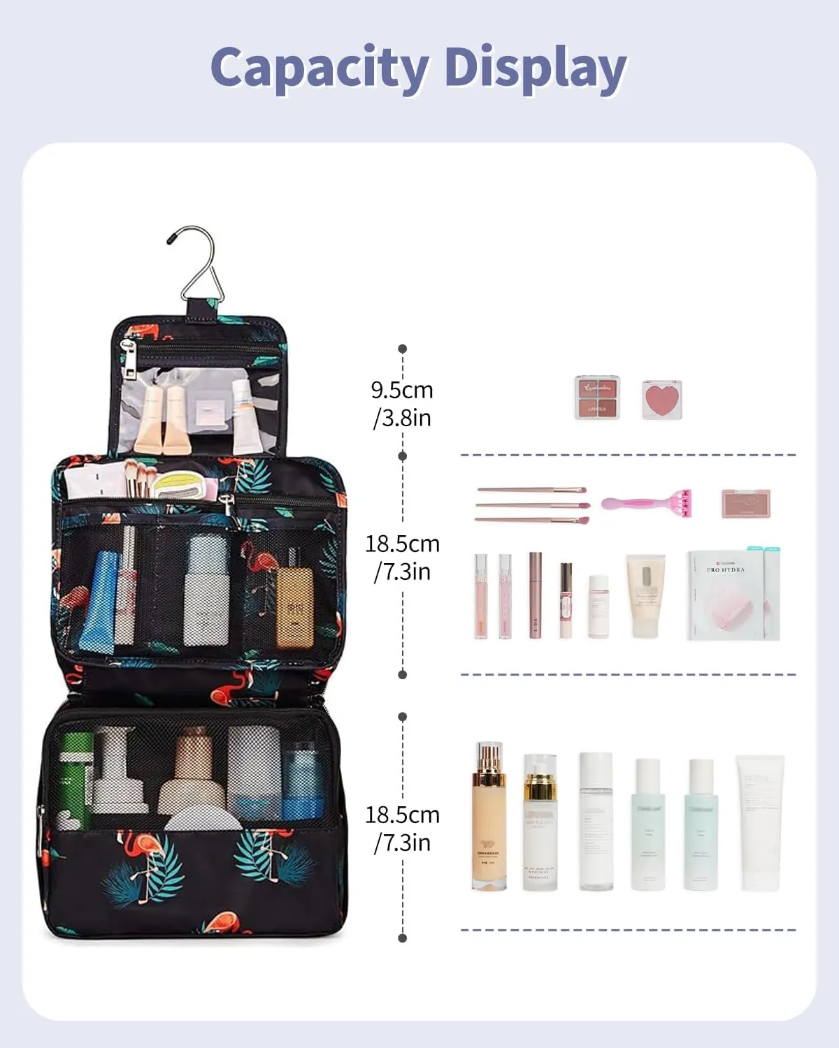 Narwey Hanging Travel Toiletry Bag Cosmetic Make up Organizer for Women and Girls Waterproof