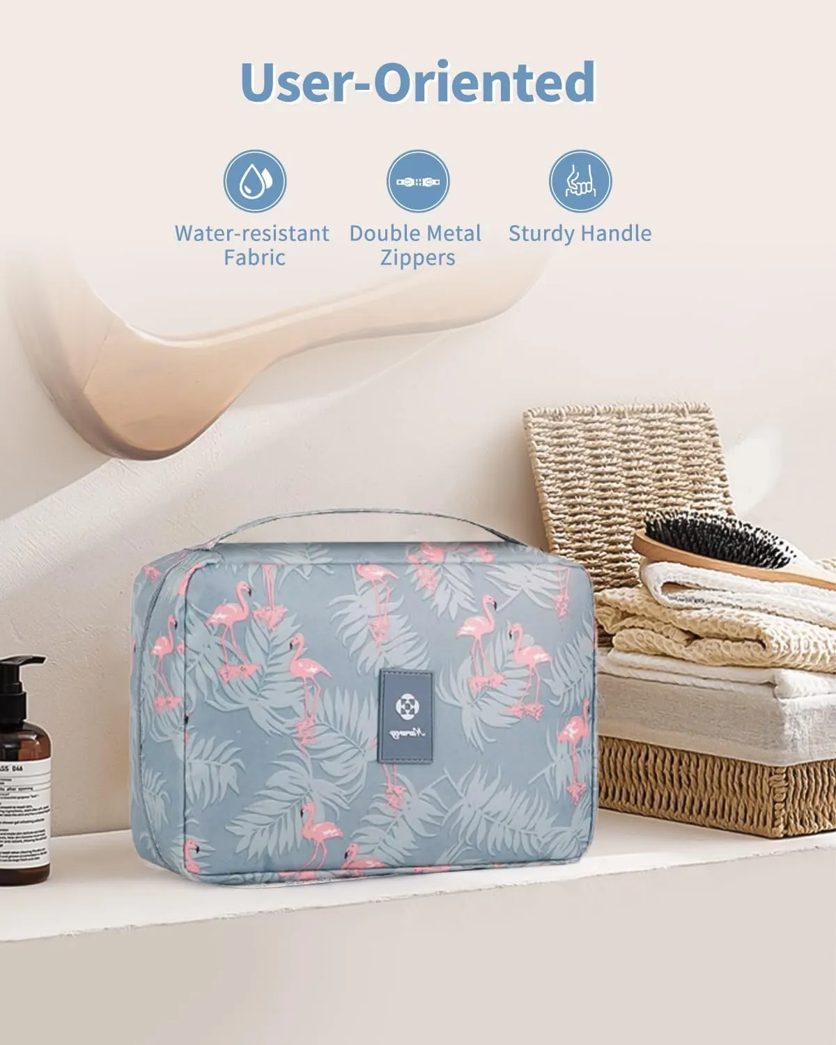Narwey Small Hanging Travel Toiletry Bag for Women, Travel Bag for Toiletries, Makeup Bag Organizer Cosmetic Bags Make Up Bags for Girls