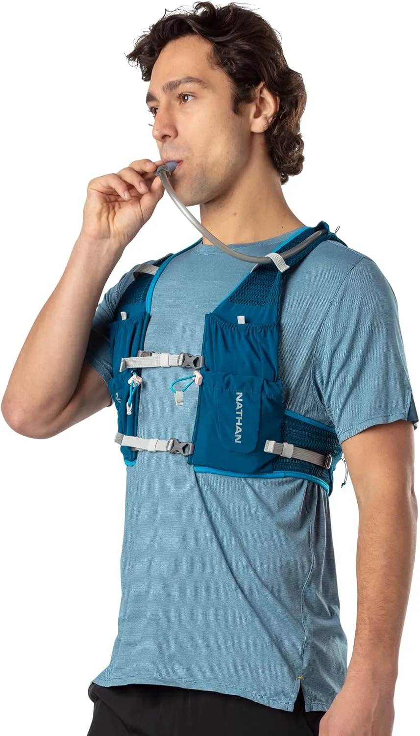 Nathan VaporAir Lite 4 Liter Vest & Hydration Pack with 2L Bladder, Front Water Bottle Pockets, Soft & Breathable Material for Comfort
