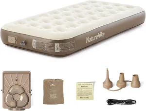 Naturehike 1/2/3 Person Self-Inflating Camping Air Mattresses, 9.8'' Thick-Portable Lightweight Unmute-Sleeping Mat with Upgrade Built-in Inflation Pump for Adults Indoor Outdoor Tent Picnic (Single)