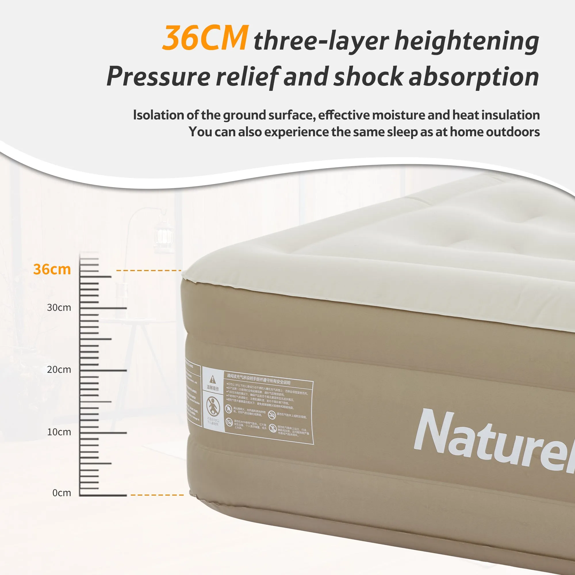 Naturehike Built-In Pump Rich selection Khaki C36 Mattress Tailored selection Inflatable