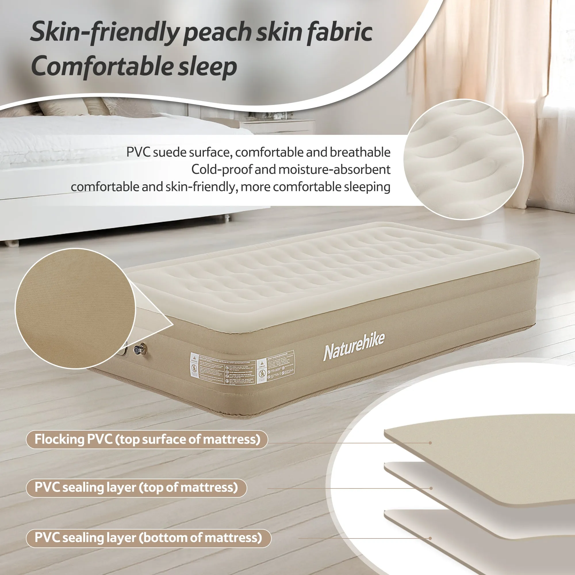 Naturehike Built-In Pump Rich selection Khaki C36 Mattress Tailored selection Inflatable