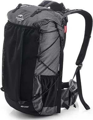 Naturehike Hiking Camping Backpack 45L/65L Lightweight Internal Frame with Rain Cover for Backpacking Outdoor Sports ((40 5) L Dark, (40 5) L)