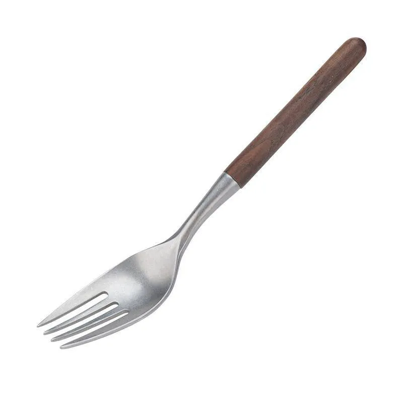Naturehike Outdoor Stainless Steel Wooden Knife Fork Spoon Dinnerware Set
