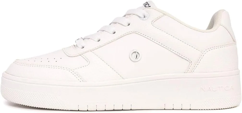Nautica Women’s Lace-Up Fashion Sneakers – Low-Top Casual Walking & Tennis Shoes with Platform or Regular Heel