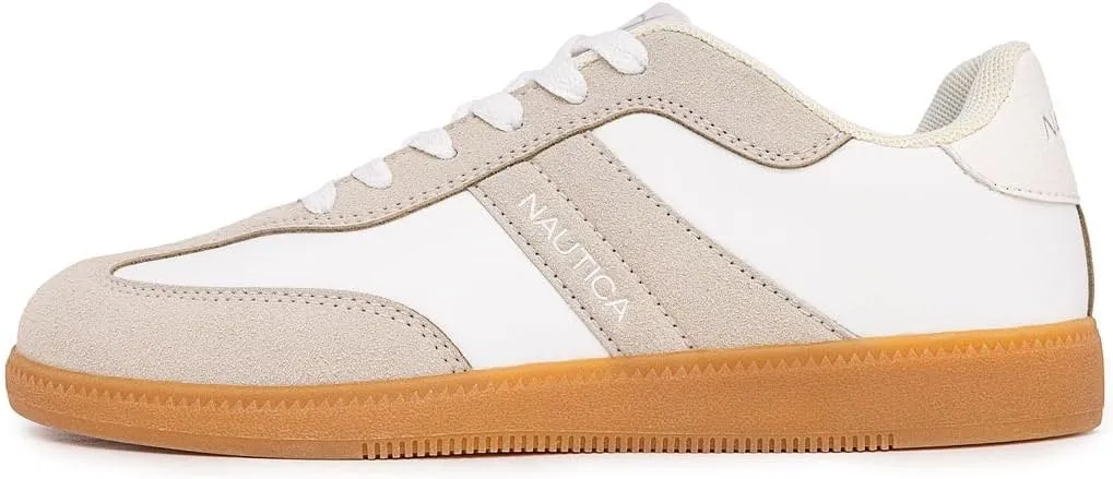 Nautica Women’s Lace-Up Fashion Sneakers – Low-Top Casual Walking & Tennis Shoes with Platform or Regular Heel