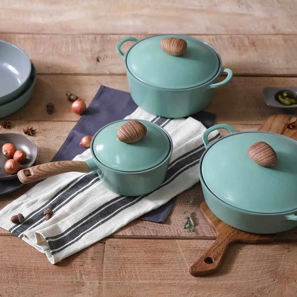 Neoflam Retro High Casserole Pot 26cm 5.5L - Green Demer