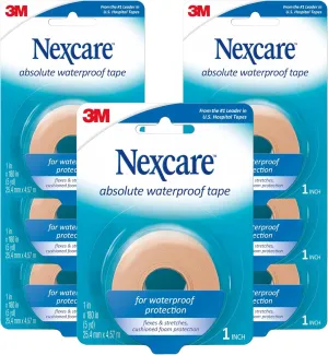 Nexcare Absolute Waterproof Tape 1 Inch X 5 Yards, 1ea (Pack of 7)