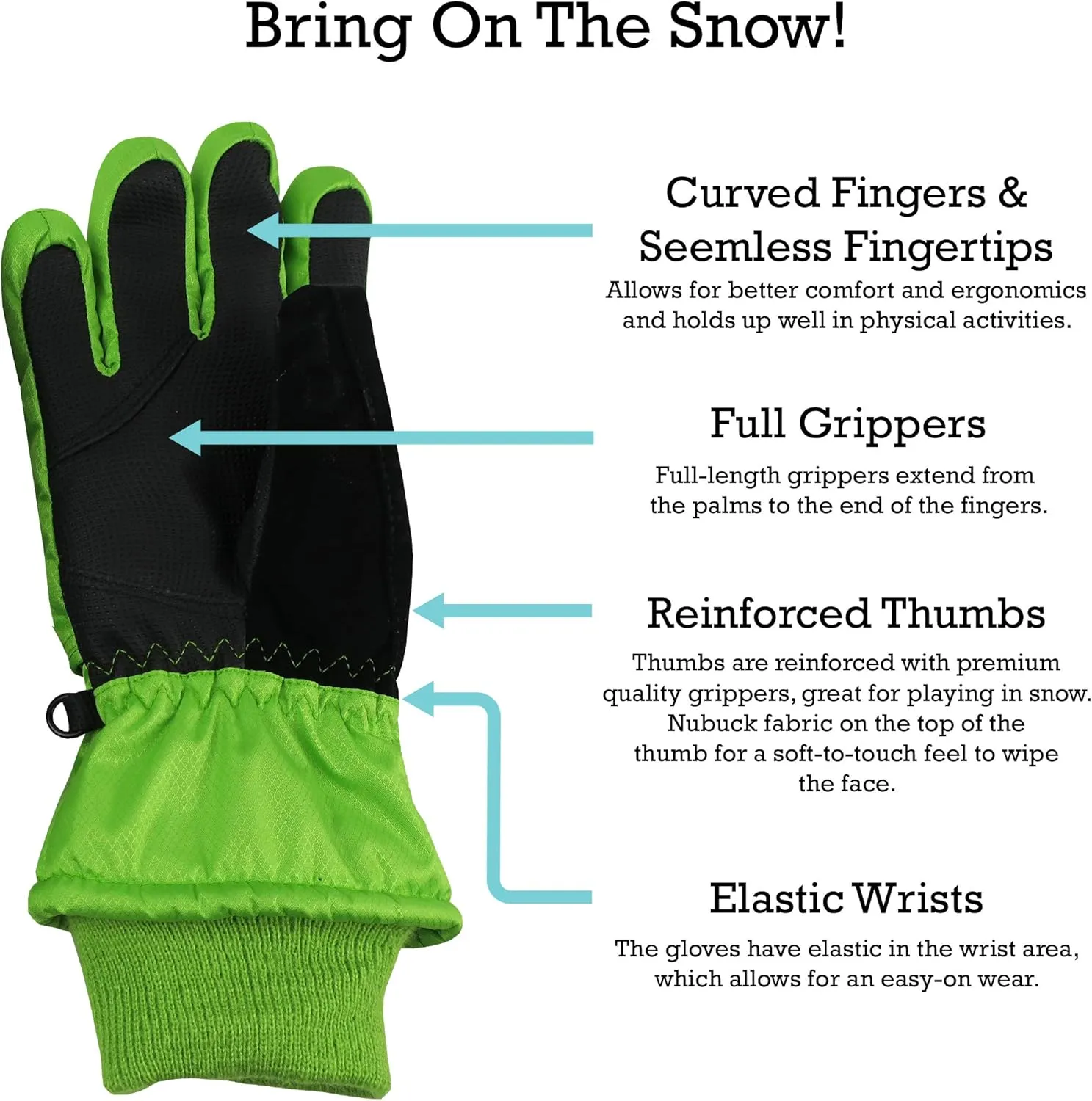 N'Ice Caps Kids Waterproof Winter Thinsulate Warm Gloves