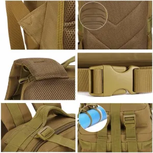 Niree Motorbike Backpack Motorcycle Bag Outdoor Sports Riding Package 40L Khaki With 3 Liter Hydration Water Bladder System Fit For 2008-2009 Buell 1125R/CR