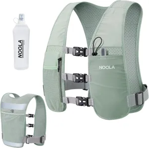 NOOLA Running Vest for Men Women, Adjustable Running Hydration Vest with 500ml Soft Flask, Water Backpack with Phone Holder