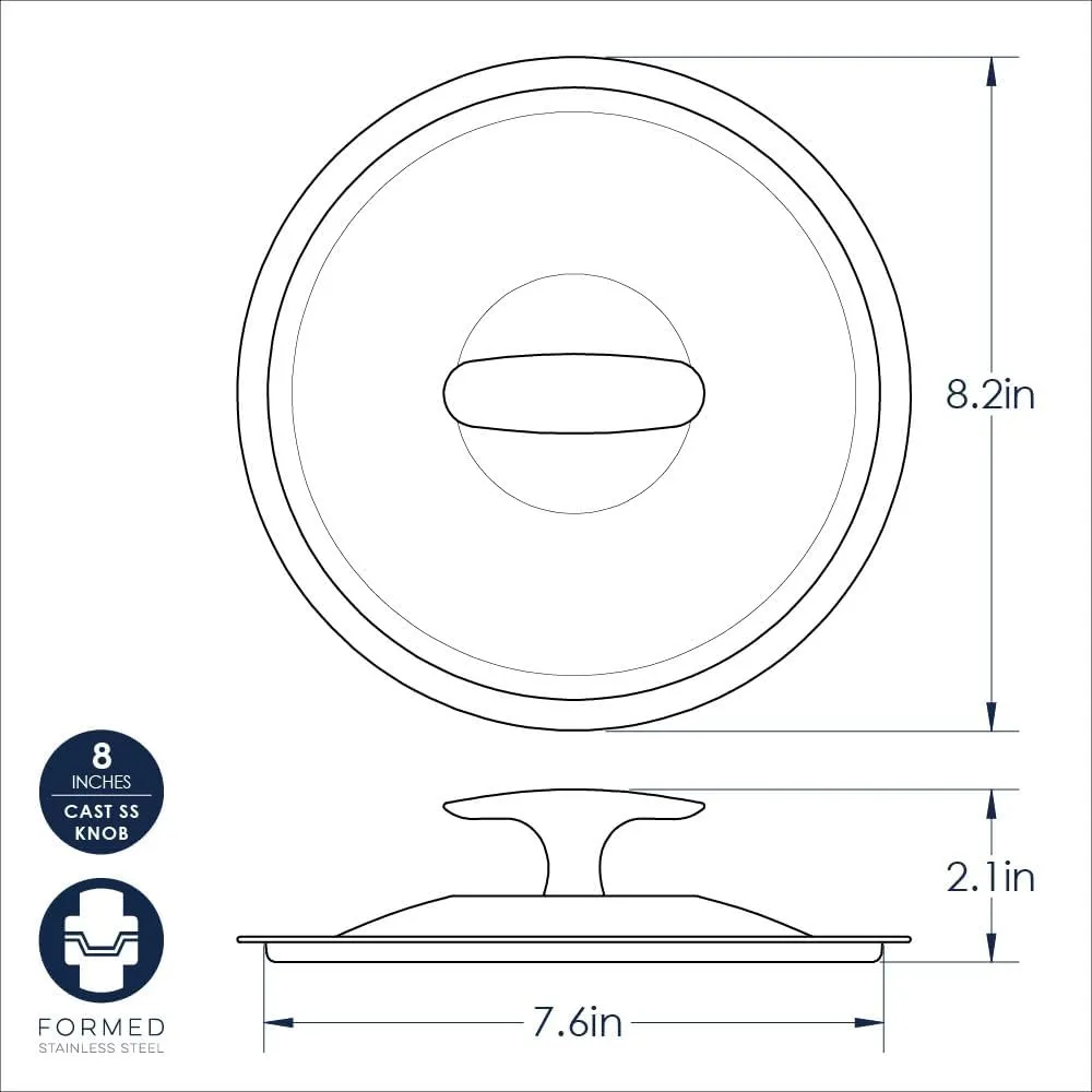 Nordic Ware Basalt Aluminum Saute Skillet and Lid Set, 8-Inch, Ceramic Coating