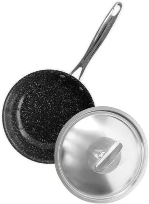Nordic Ware Basalt Aluminum Saute Skillet and Lid Set, 8-Inch, Ceramic Coating