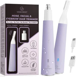 Nose Hair Trimmer for Women: Rechargeable 2 in 1 Ear Eyebrow Trimmer (Purple)
