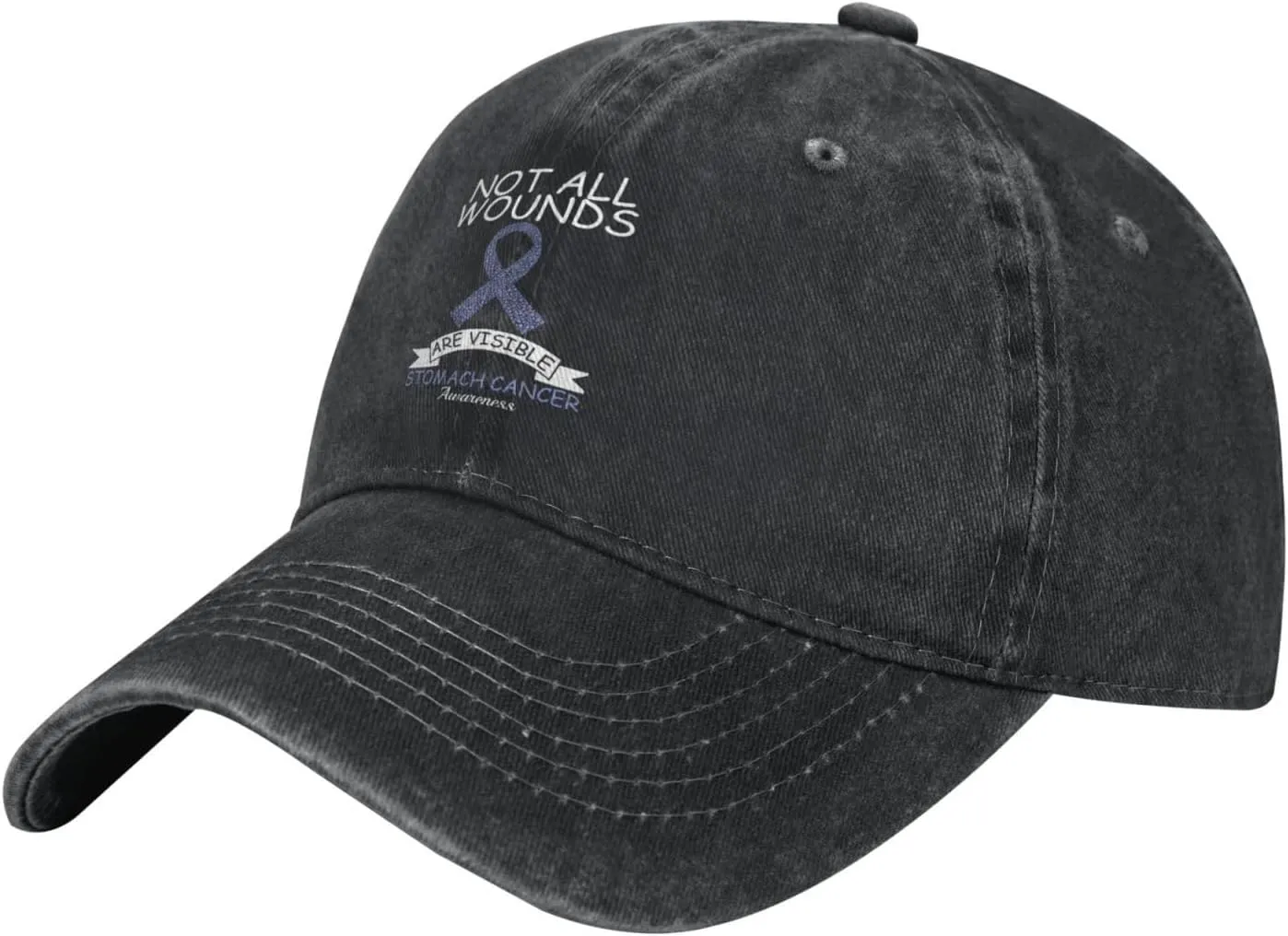 Not All Wounds are Visible Stomach Cancer Awareness Classic Casquette Cap Lightweight Adjustable Comfortable Breathable Men Women Hat Black