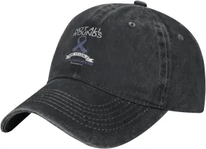 Not All Wounds are Visible Stomach Cancer Awareness Classic Casquette Cap Lightweight Adjustable Comfortable Breathable Men Women Hat Black