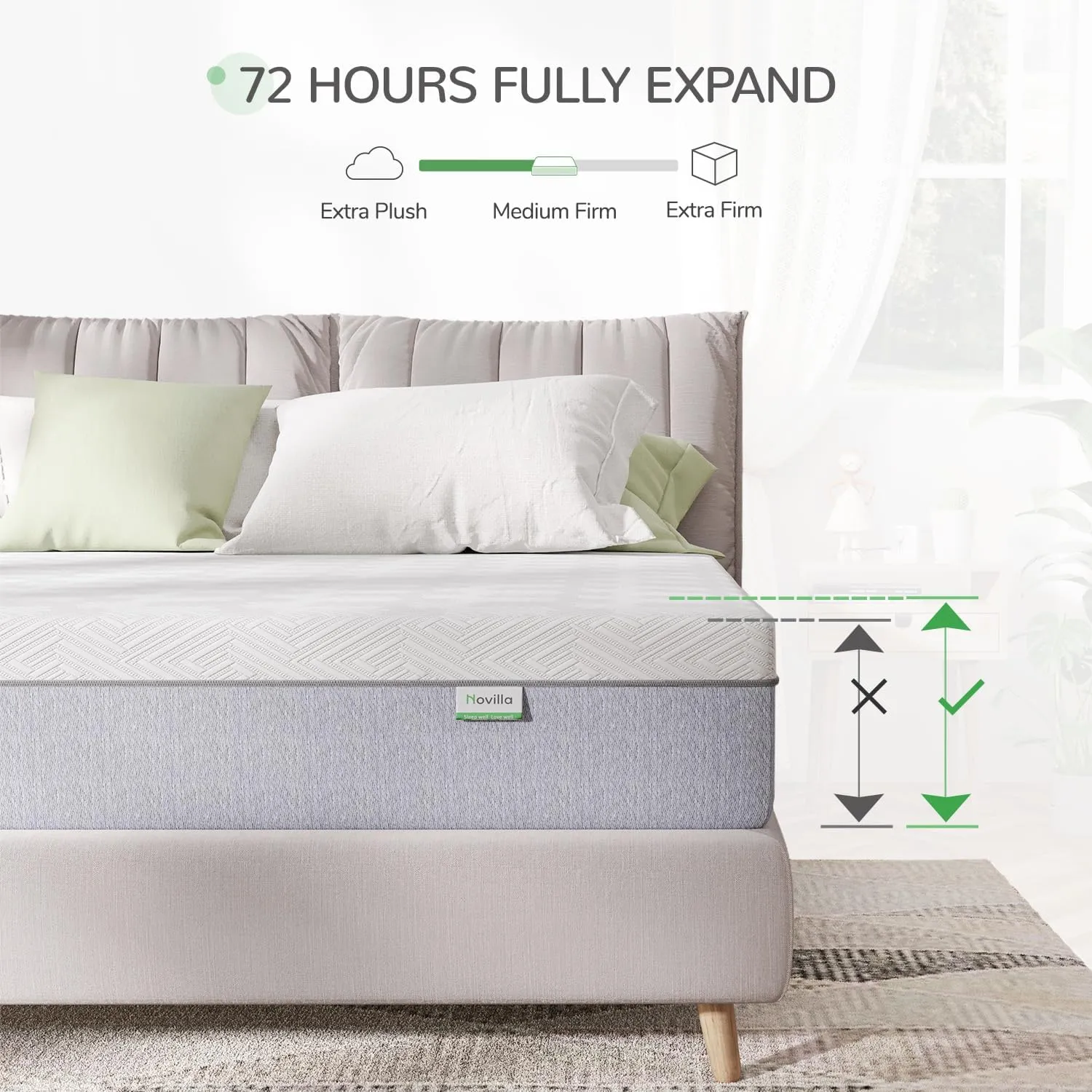 Novilla Memory Foam Mattress Queen, Queen Size Mattress 10 inch with Gel Foam for Comfortable Sleep & Pain Relief & Body Support, CertiPUR-US Certified