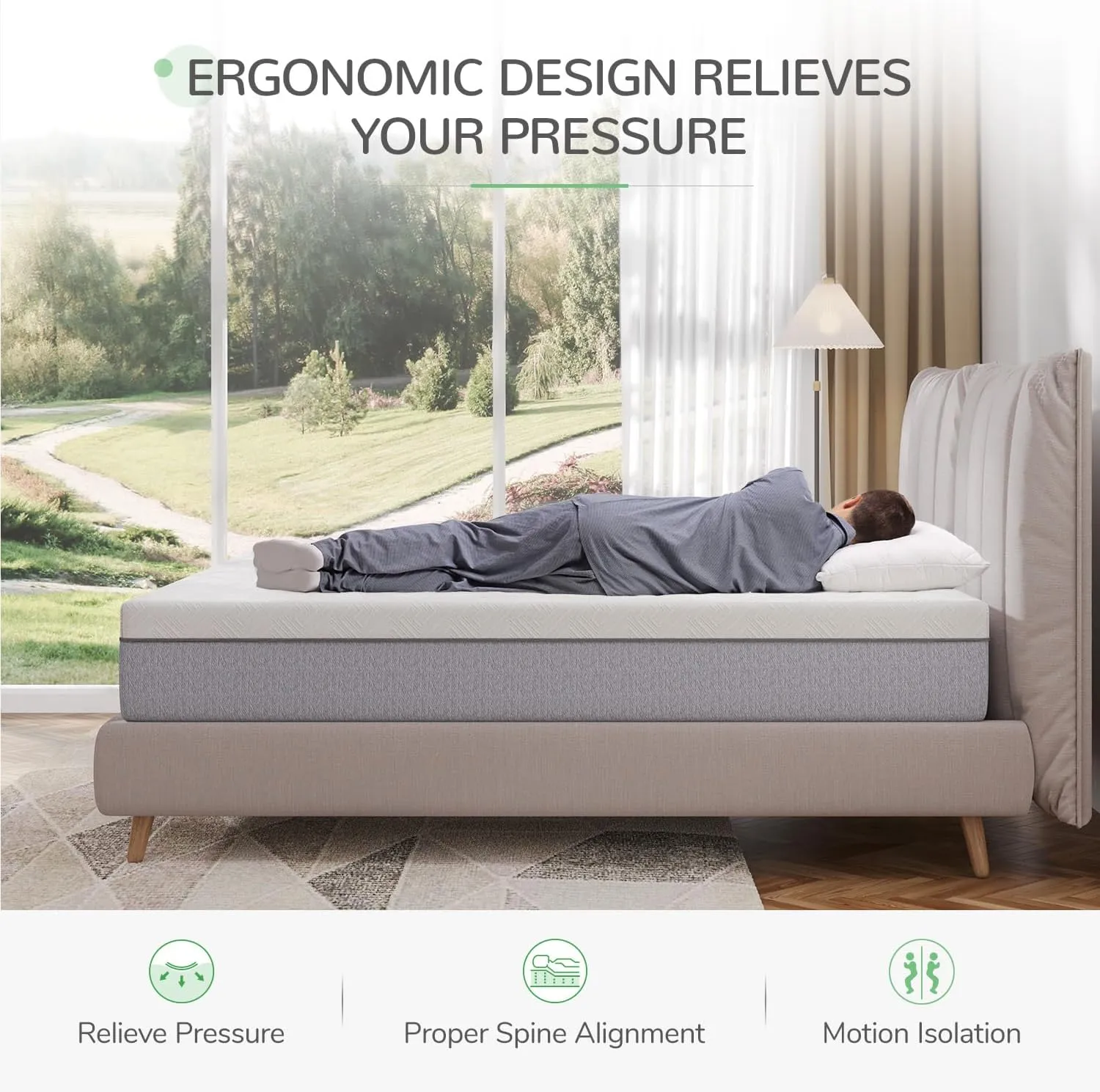 Novilla Memory Foam Mattress Queen, Queen Size Mattress 10 inch with Gel Foam for Comfortable Sleep & Pain Relief & Body Support, CertiPUR-US Certified