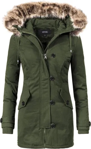 NUTEXROL Women's Heavy Thicken Puffer Down Warm Parka Padded Winter Hooded Insulated Jacket Overcoat with Faux Fur Hood