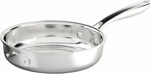 Nuwave Whole Body 3-Ply Stainless Steel Frying Pan Skillet 8", Premium 18/10, Even-Heating Tech&Heavy-Duty Construction
