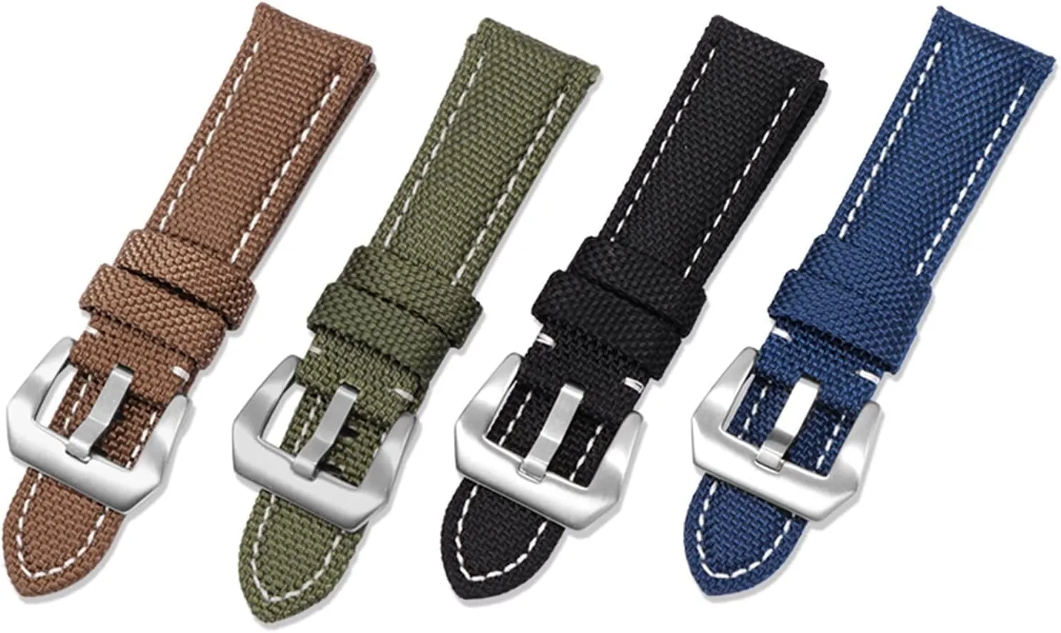 Nylon Waterproof Sport Watchband 22 24 26mm Black Brown Strap Compatible With Panera- Diesel Men's Leather Wristband