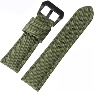 Nylon Waterproof Sport Watchband 22 24 26mm Black Brown Strap Compatible With Panera- Diesel Men's Leather Wristband
