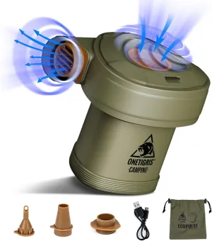 OneTigris ECOPULSE Portable Air Pump USB Rechargeable for Air Mattress Bed, Camping Sleeping Pad, Inflatable Equipment, Toys, Outdoor Air Sofas, Swimming Gear