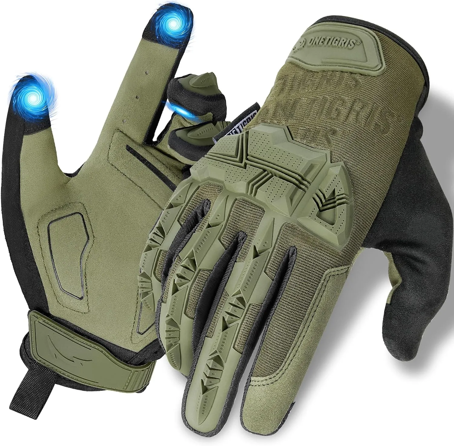 OneTigris Motorcycle Gloves for Men With Soft Palm Pads, Touchscreen for Riding, Paintball, Cycling, Work, Hunting, Hiking, Camping, and Climbing