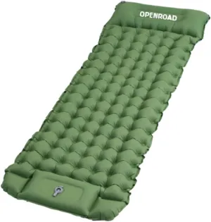 OPENROAD Ultralight Inflatable Sleeping Pad – Built-in Pump, Compact & Lightweight for Camping, Hiking, and Backpacking