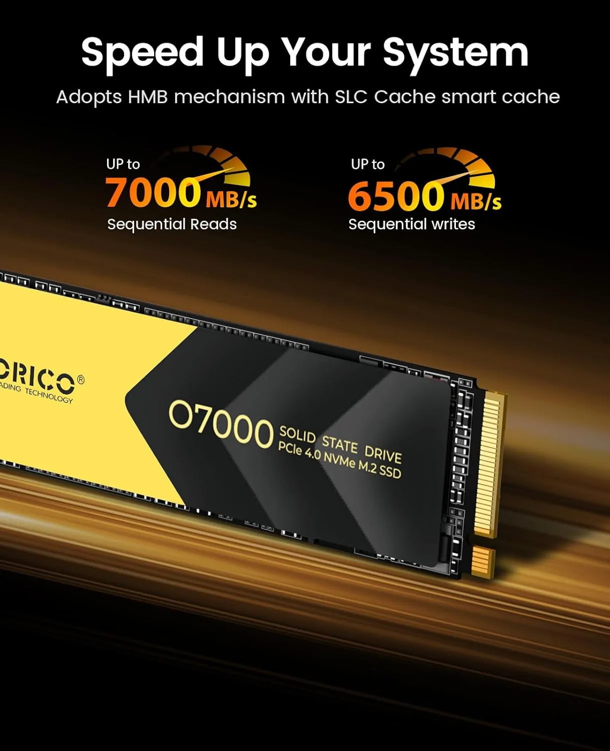 ORICO 1TB NVMe SSD PCIe 4.0- Up to 7000MB/s, M.2 SSD 2280 PCIe 4.0X4 Internal Solid State Drive SSD, Fast Heat Dissipation, Compatible with macOS Windows for Gamers and Creators-O7000 (1TB)