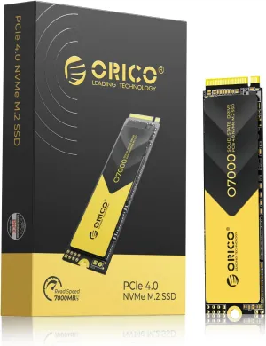 ORICO 1TB NVMe SSD PCIe 4.0- Up to 7000MB/s, M.2 SSD 2280 PCIe 4.0X4 Internal Solid State Drive SSD, Fast Heat Dissipation, Compatible with macOS Windows for Gamers and Creators-O7000 (1TB)