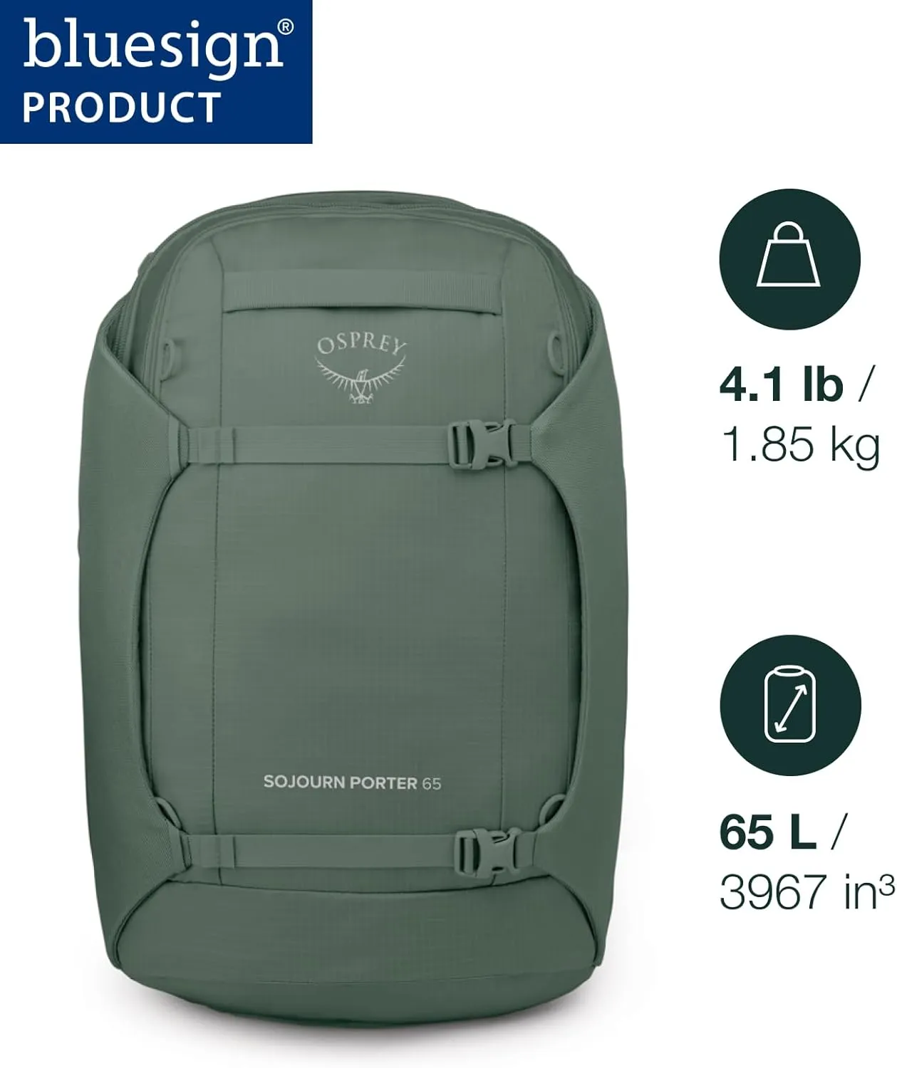 Osprey Sojourn Porter 65L Travel Backpack, Black