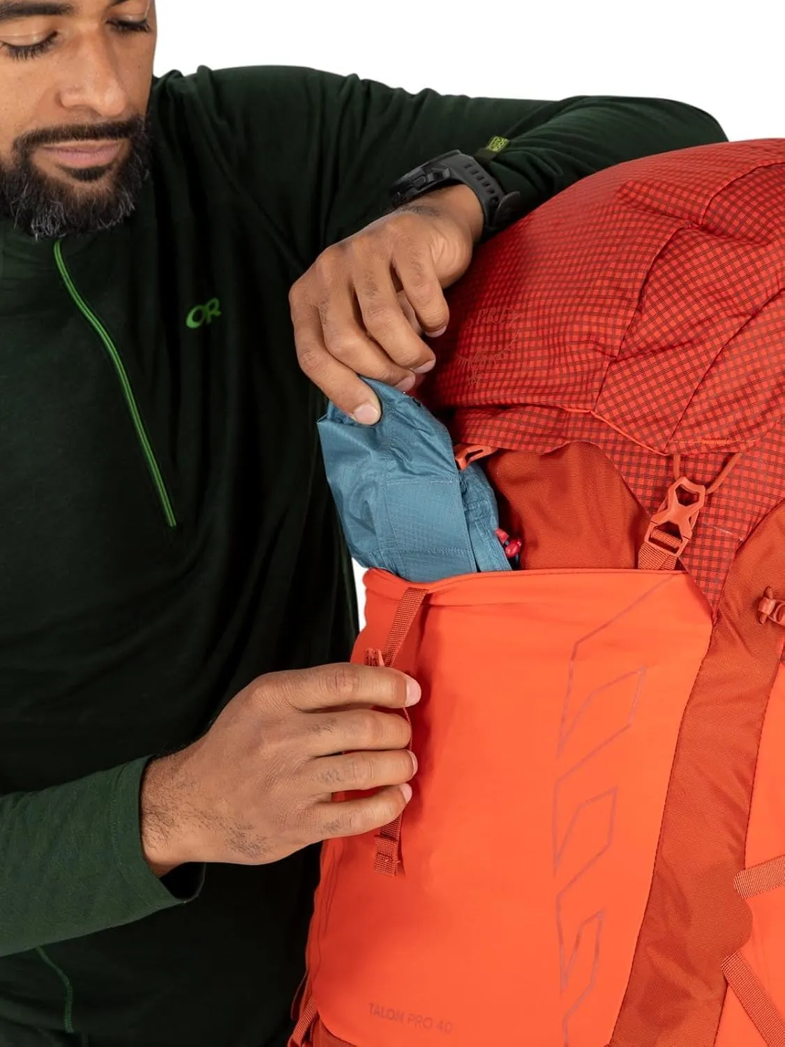 Osprey Talon Pro 40L Men's Hiking Backpack with Hipbelt, Mars Orange, S/M