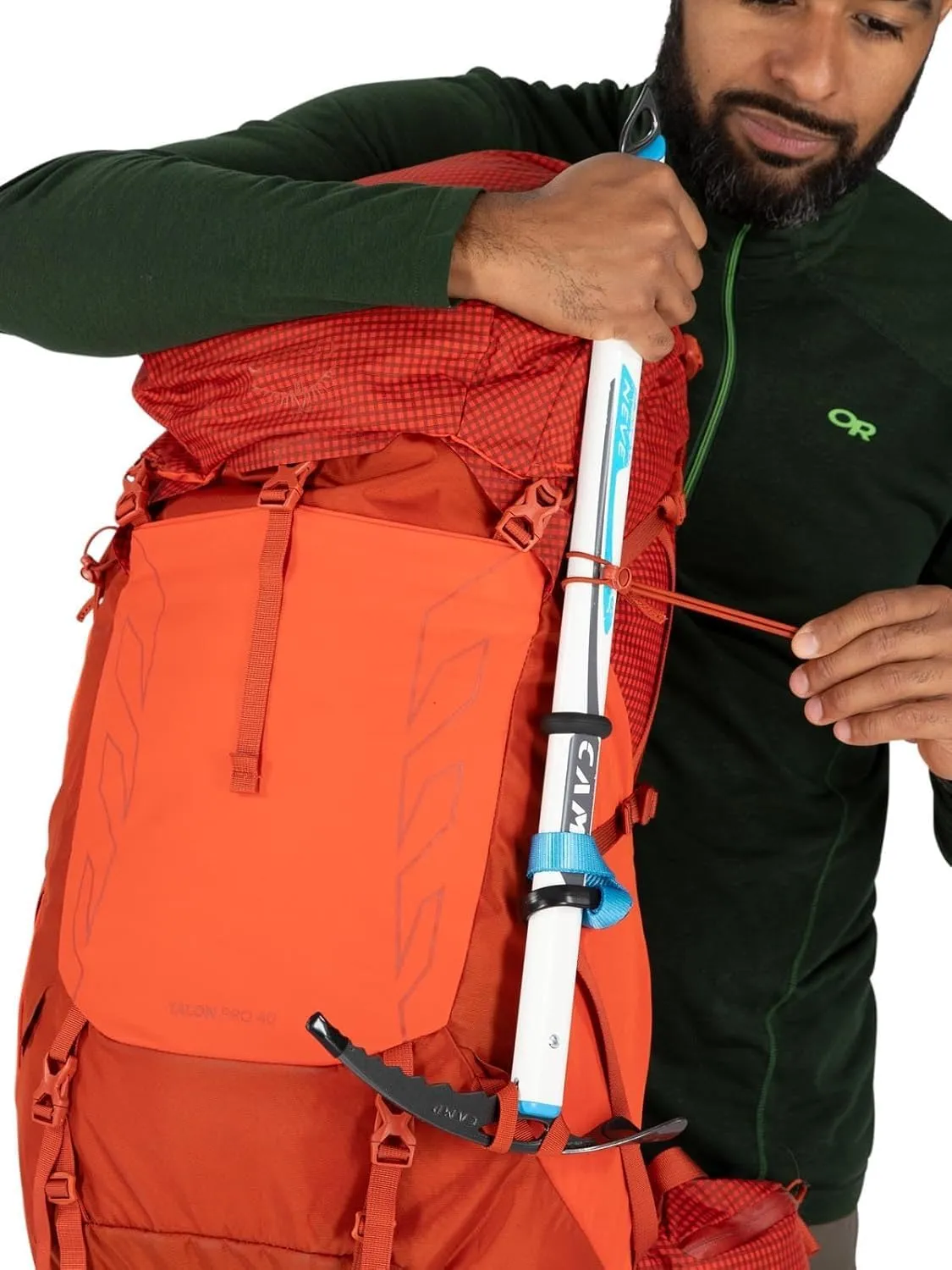 Osprey Talon Pro 40L Men's Hiking Backpack with Hipbelt, Silver Lining, L/XL