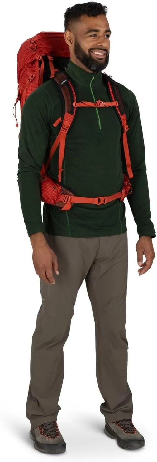 Osprey Talon Pro 40L Men's Hiking Backpack with Hipbelt, Silver Lining, L/XL