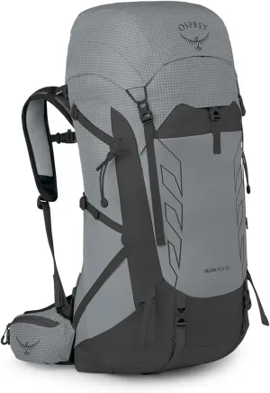 Osprey Talon Pro 40L Men's Hiking Backpack with Hipbelt, Silver Lining, L/XL