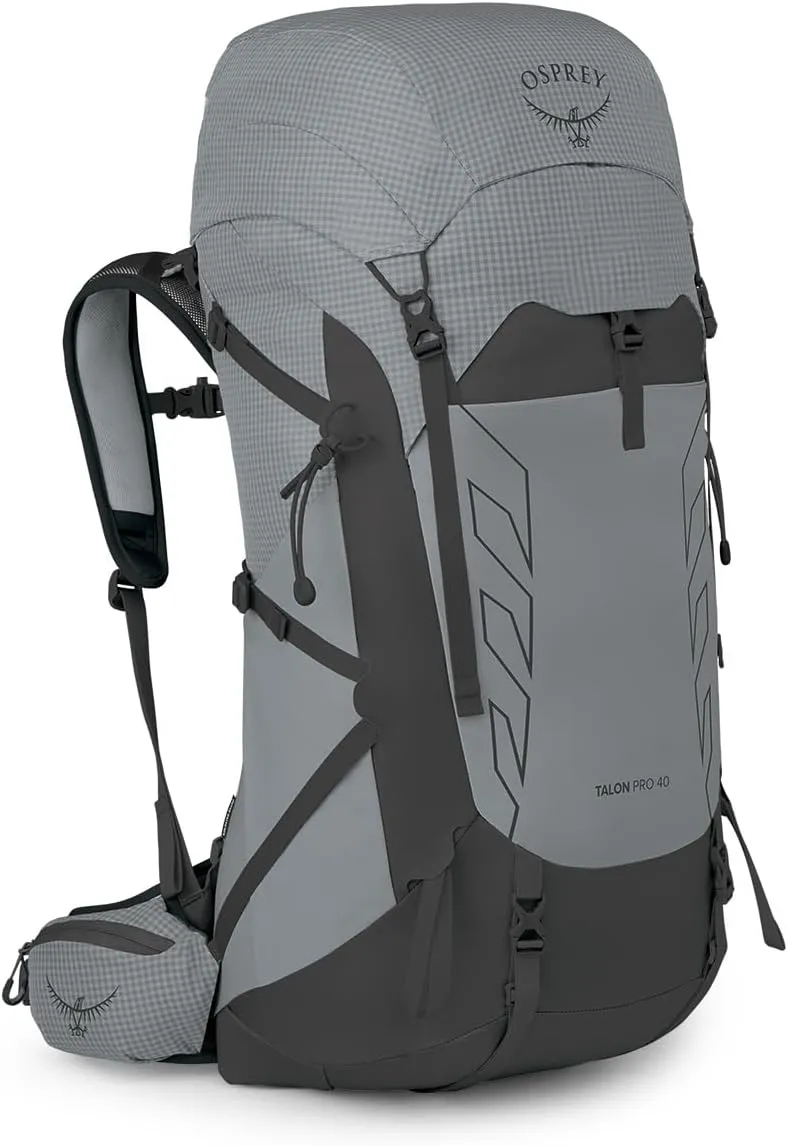 Osprey Talon Pro 40L Men's Hiking Backpack with Hipbelt, Silver Lining, L/XL