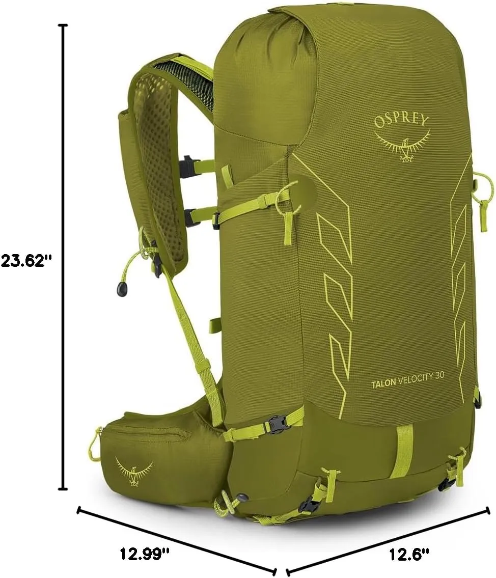 Osprey Talon Velocity 30L Men's Hiking Backpack, Matcha Green/Lemongrass, L/XL