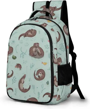 Otters Pattern Backpack for Worker Teacher Business Hiking Travel Bag Shoulders Bag