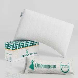 Ottomanson Queen Size Adjustable Comfort for Neck and Shoulder Pain, CertiPUR-US, Extra Shredded Pack Included, Memory Foam Pillow for Stomach, Back and Side Sleepers, 29"x19", White C