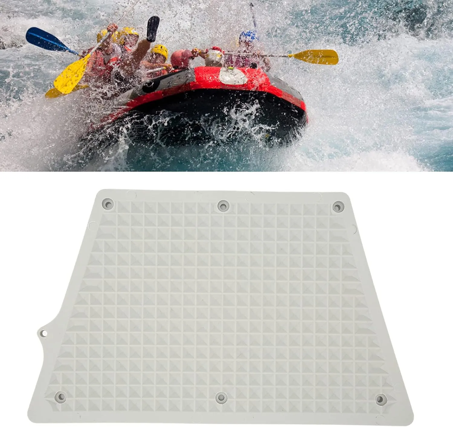 Outboard Transom Plate, Grid Design Trapezoidal PVC Outboard Engine Mounting Pad for Inflatable Boat Kayak Yacht