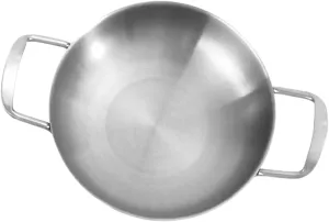 Outdoor Camping Pan Mini Pan Stainless Steel Seafood Pot Small Soup Pot Portable Cookware for Home Canteen 20cm